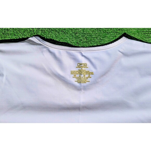 Speedo Women's Stretch Med Sport Short Sleeve Rashguard Swim Tee Shirt White EUC - Picture 7 of 7
